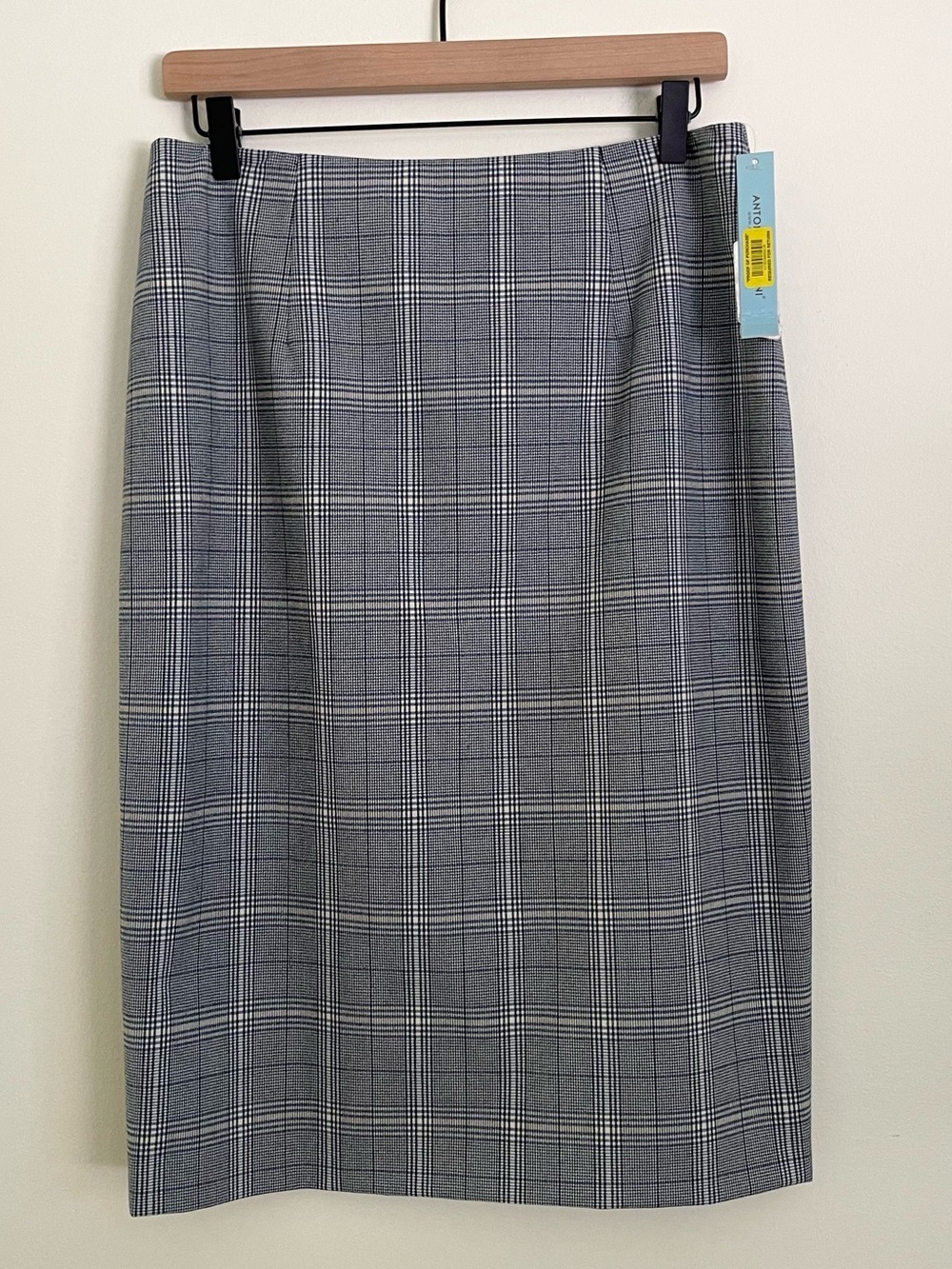 ANTONIO MELANI Gray Plaid Pencil Skirt